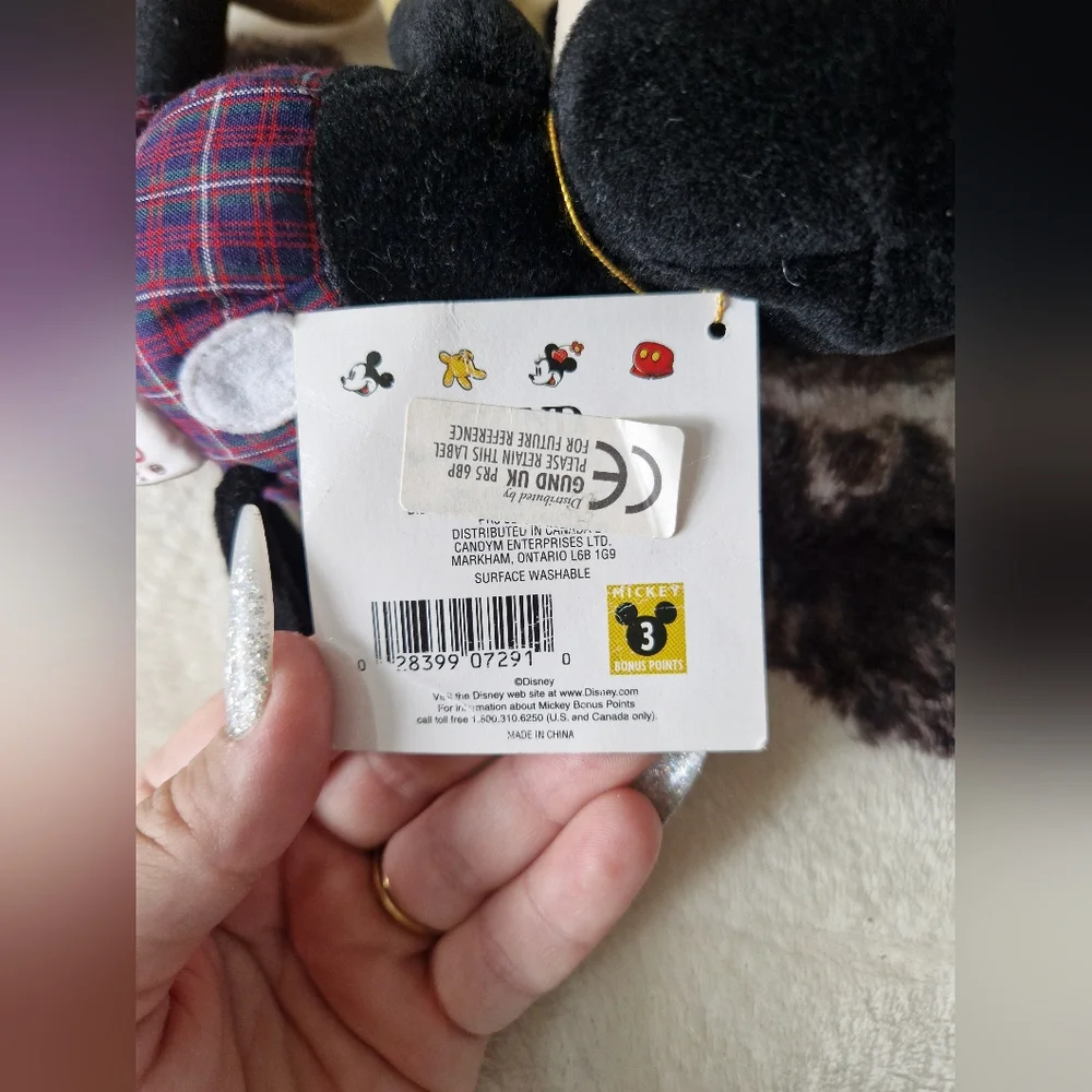 Gund mickey mouse pie eyed 1990s teddy plush soft toy - Picture 5 of 6